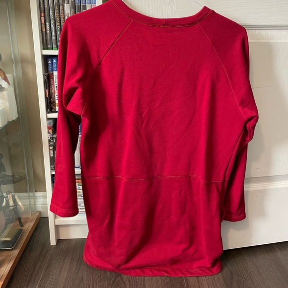 Zara red long sleeve t-shirt dress with pockets - Picture 3 of 4
